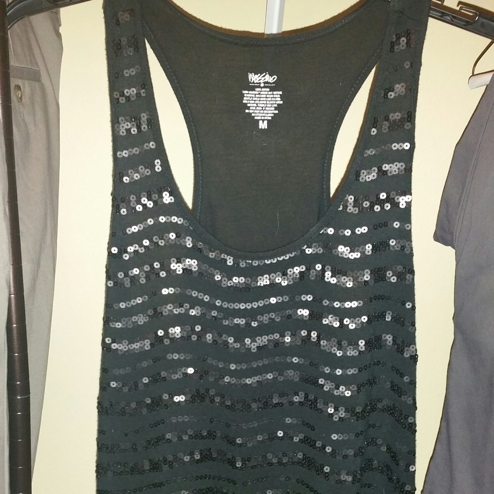 #110 Mossimo Juniors Black Sequin Tank